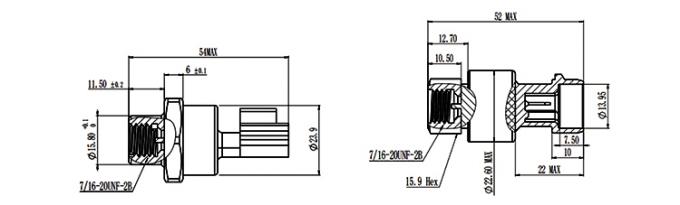 RPT233S 0~20MPa パカード・ヤザキ 1%FS HAVCシステム用セラミック圧力センサー 2