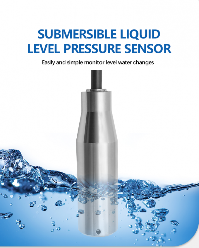 4-20mA 水と油の水位測定のための潜水式水位センサー 作業温度 -20-80C RS485 IIC インターフェース 0