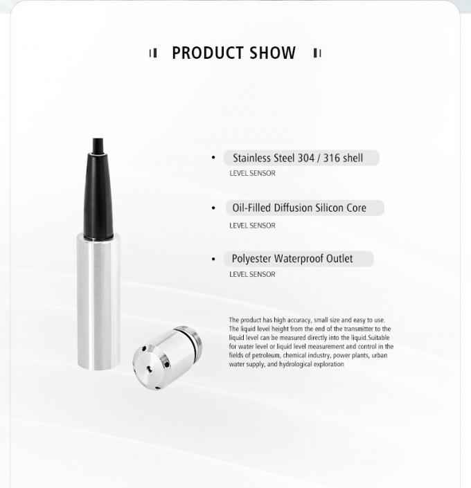 Rujia 4-20ma 潜水式液体レベルセンサー インジケーター トランスミッター 水静止水位センサー 下水処理用 1